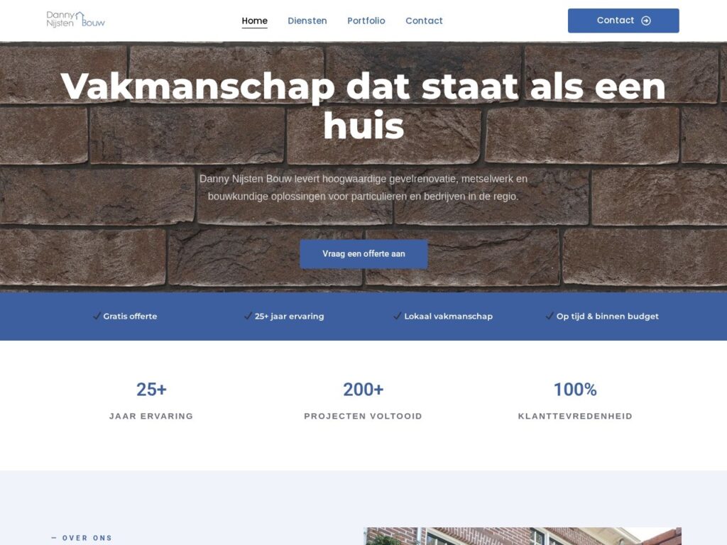Website Danny Nijsten Bouw door Wehrens Webdesign