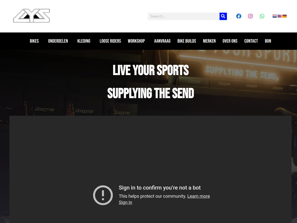 Live Your Sports website