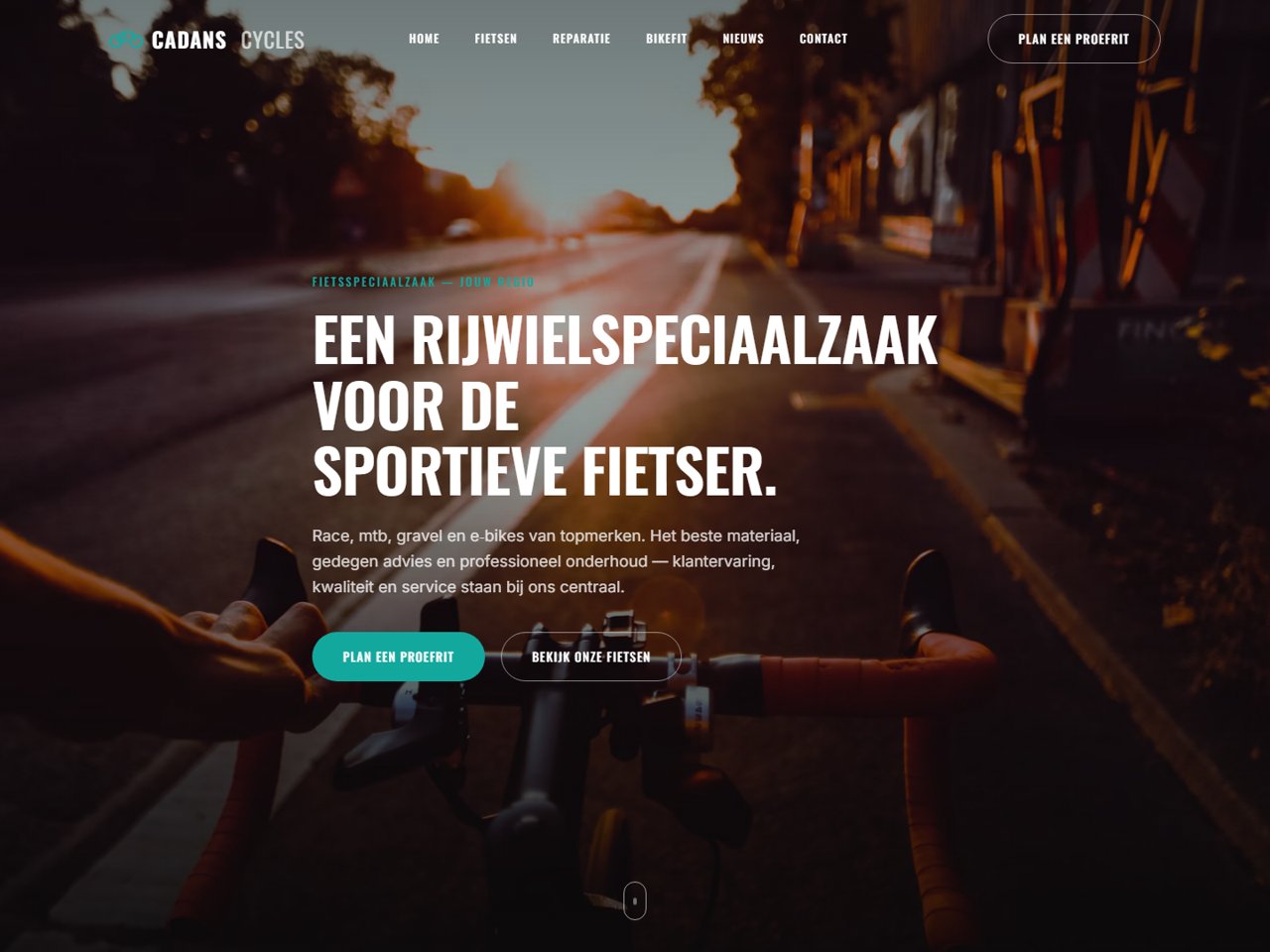 Concept-design fietsenzaak website door Wehrens Webdesign